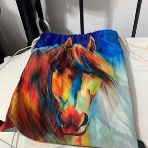 A colorful horse bag
